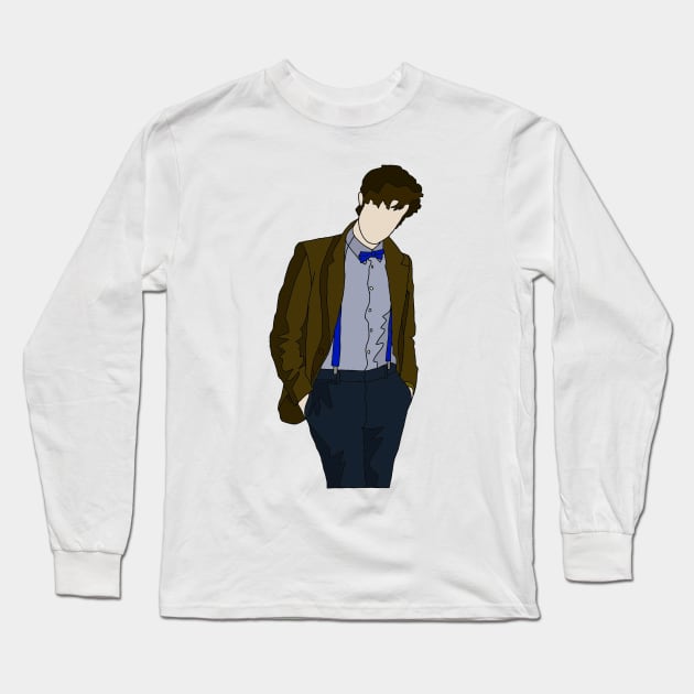 The 11th Doctor Long Sleeve T-Shirt by Kensbadart